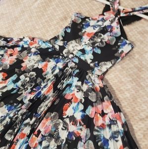 Floral cross front halter dress